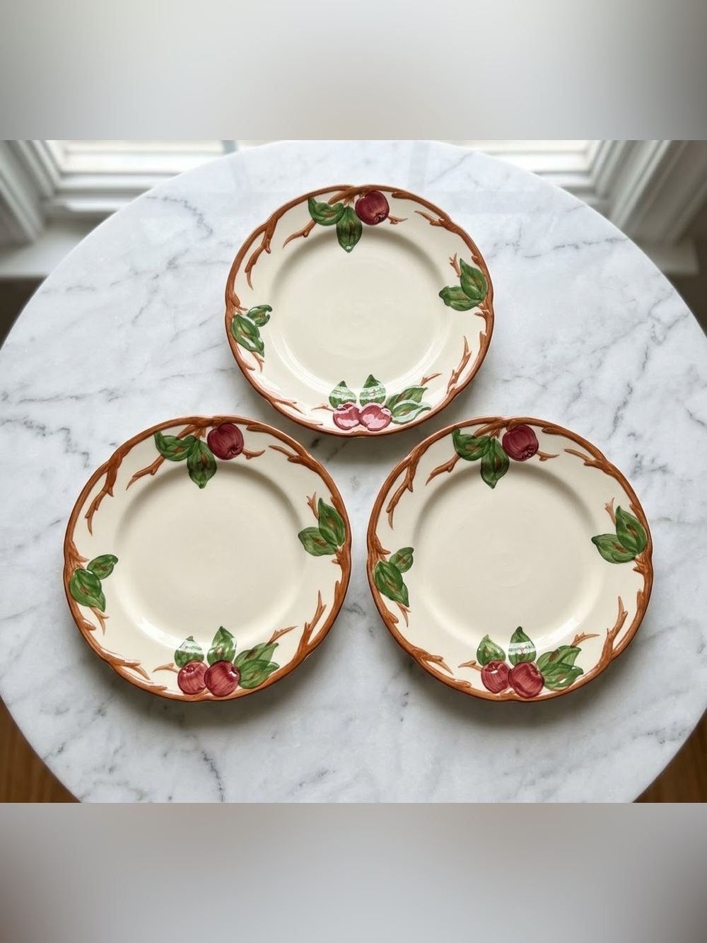 Set Of 3 Vintage Franciscan Apple Pattern Dinner Plates